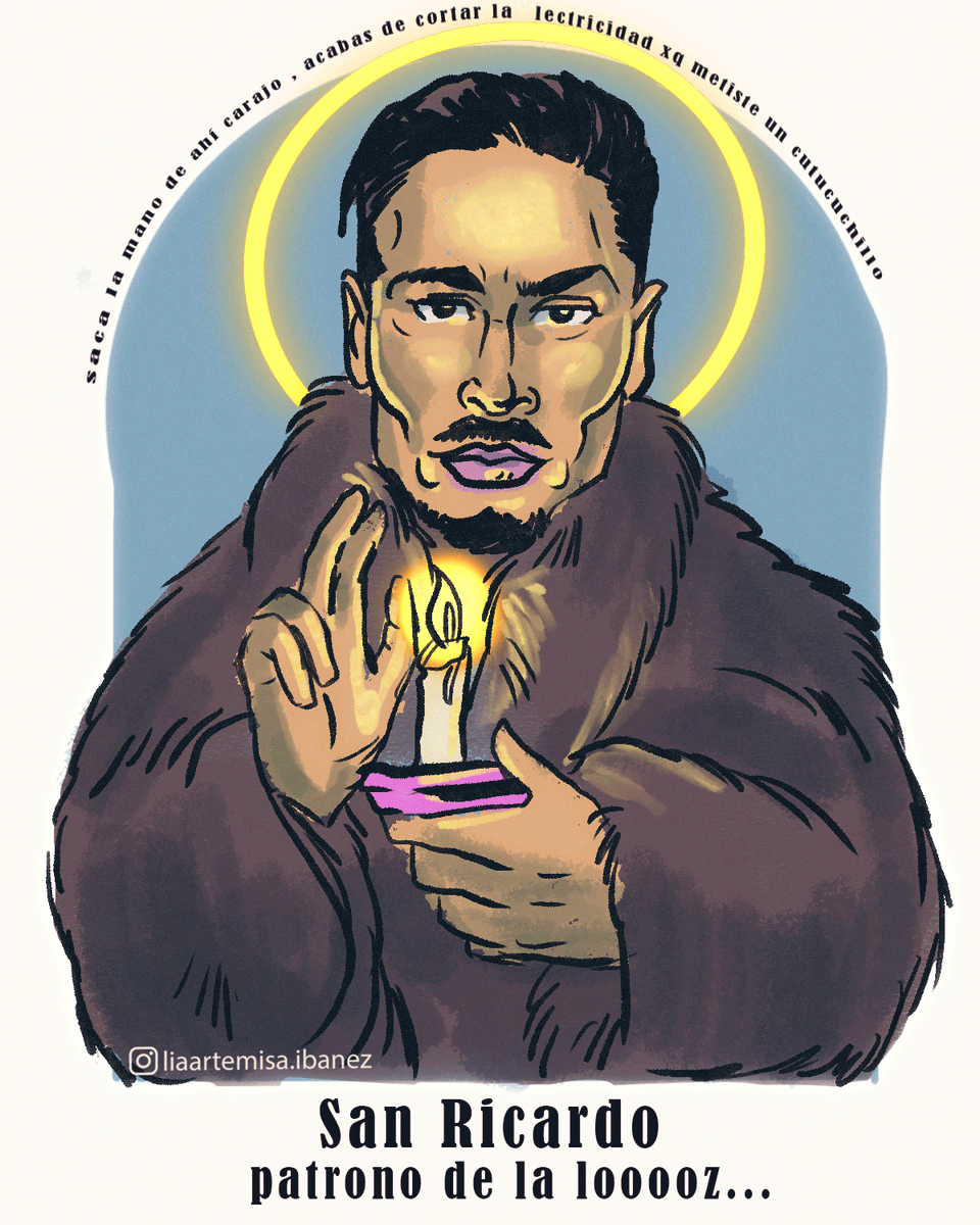 LIaArt's tweet photo. para que no te vuelva a faltar la #looz
estampita de san #Rickyfort
#ricardofort #elcomandante #procreate #fanart https://t.co/kkBjPLbxX3