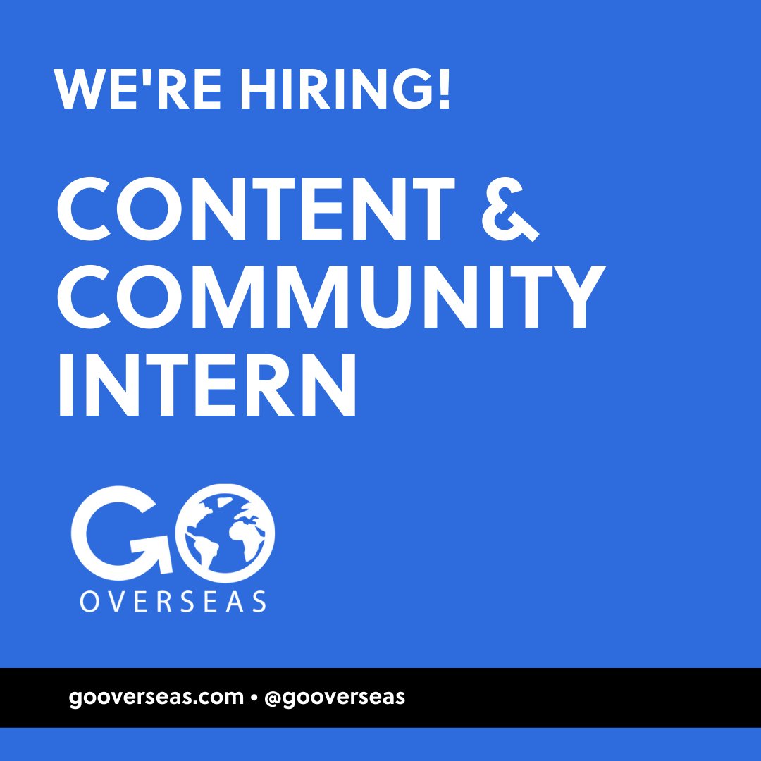 GoOverseas's tweet photo. 📣 Content marketing internship alert!  🗺️✨

We’re looking for an enthusiastic GO-getter (pun intended!) to create engaging visual content and connect with our community of travelers. 🌎

 🔗Link to apply: https://t.co/MBdDJfYVDF

#internship #contentmarketing #remoteintern https://t.co/vk6n84fdNN