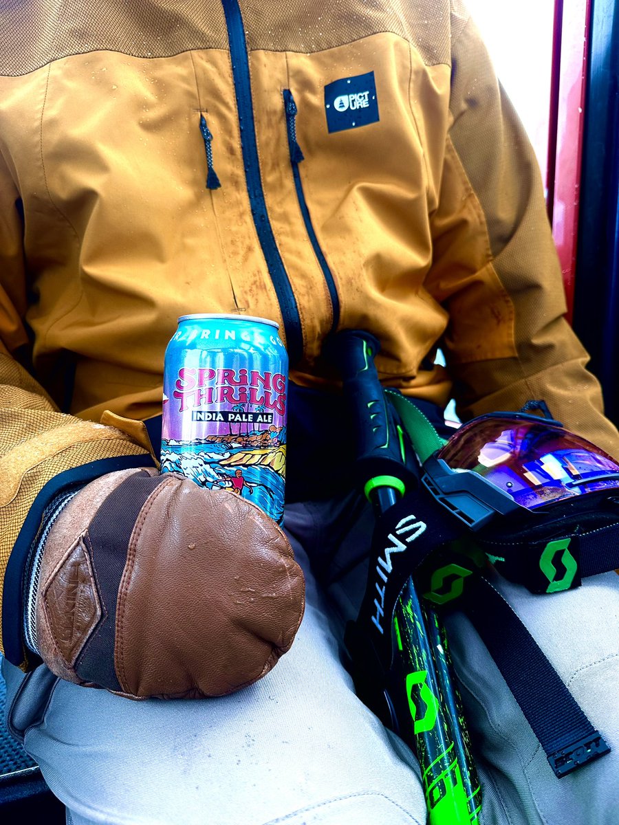The only friend you need on a powder day. #SpringThrillsIPA #GoodBeerBringsGoodCheer #PizzaPortBrewingCo