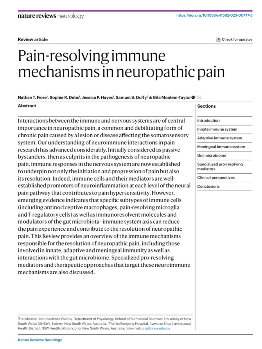 Jess Hayes (@jesss_hayes) on Twitter photo So grateful for the opportunity to work alongside these incredible scientists and co-author a review for Nature Review Neurology. A highlight of my PhD so far! You can find the article here: nature.com/articles/s4158…
<a href="/debs_sophie/">Sophie Debs</a> <a href="/nt_fiore/">Nathan Fiore</a> <a href="/GilaMT/">Gila Moalem-Taylor</a> Sam Duffy So grateful for the opportunity to work alongside these incredible scientists and co-author a review for Nature Review Neurology. A highlight of my PhD so far! You can find the article here: nature.com/articles/s4158…
<a href="/debs_sophie/">Sophie Debs</a> <a href="/nt_fiore/">Nathan Fiore</a> <a href="/GilaMT/">Gila Moalem-Taylor</a> Sam Duffy