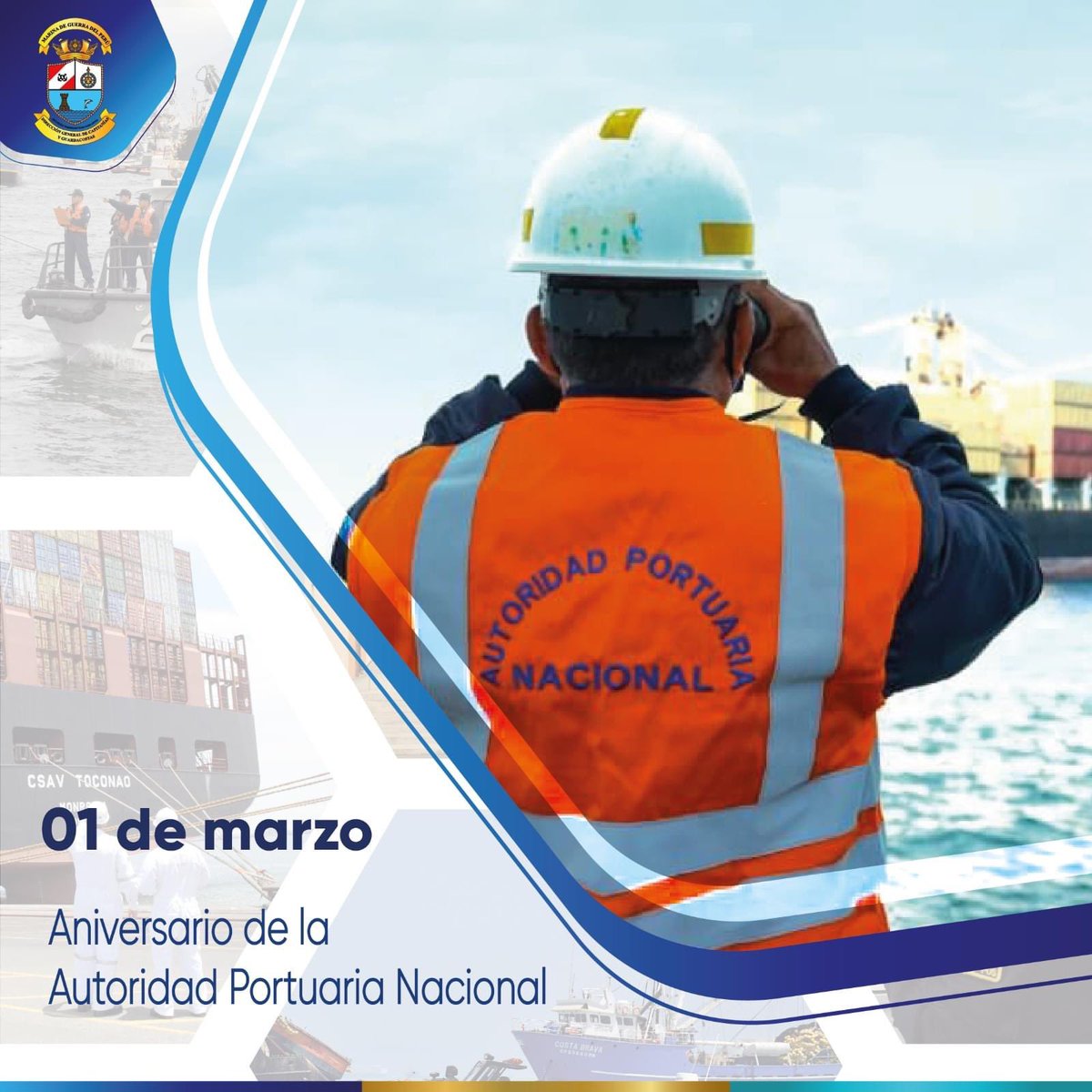 MGP_DICAPI's tweet photo. La Autoridad Marítima Nacional saluda a la @APN_PuertosPeru en su vigésimo aniversario de creación, por su importante labor en el sistema portuario nacional, generando un flujo comercial que potencia el crecimiento de nuestro país en la región. https://t.co/JV0a1GCssu