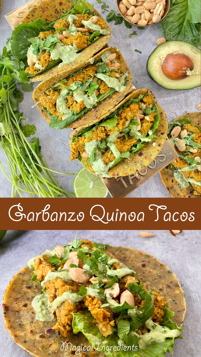 These are the ultimate #vegan #ProteinPacked tacos that are easy to make and have for any #meal. The #scrambled #garbanzos, on a #quinoa #taco base, topped with #peanuts give the ultimate #protein. #meatlessmonday #healthyeating #tacotuesday go.shr.lc/3Zdpuwm