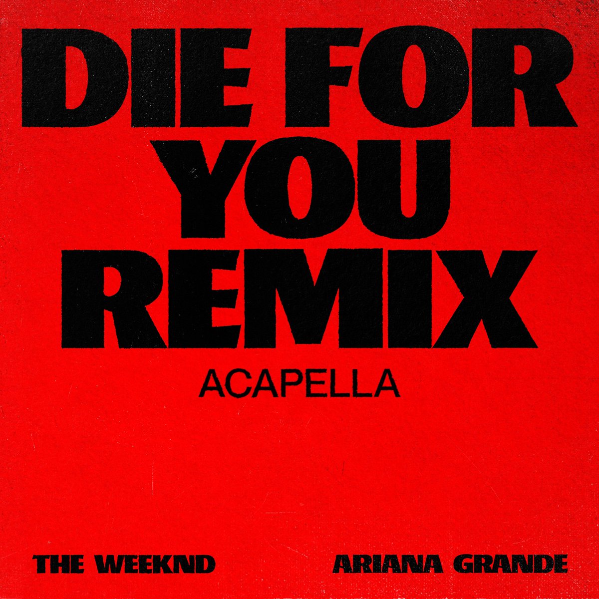 die for you remix acapella version with ariana grande is available now for a limited time exclusively on <a href="/theweeknd/">Abel</a> + ari's store. <a href="/teamariana/">Team Ariana</a>
￼
❤️: theweeknd.co/DFYRmxAcapella
🖤: ArianaGrande.lnk.to/dfyremixacapel…