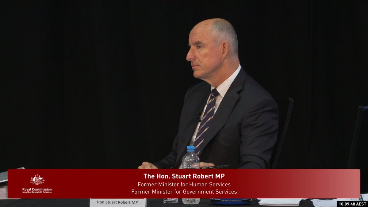 THE_Russell's tweet photo. Robert exudes an ardent arrogance.
If you're wondering what went wrong with #RoboDebt, look no further than the arrogance of the man at the top.
#RobodebtRC #auspol https://t.co/jBwxbUgn2u