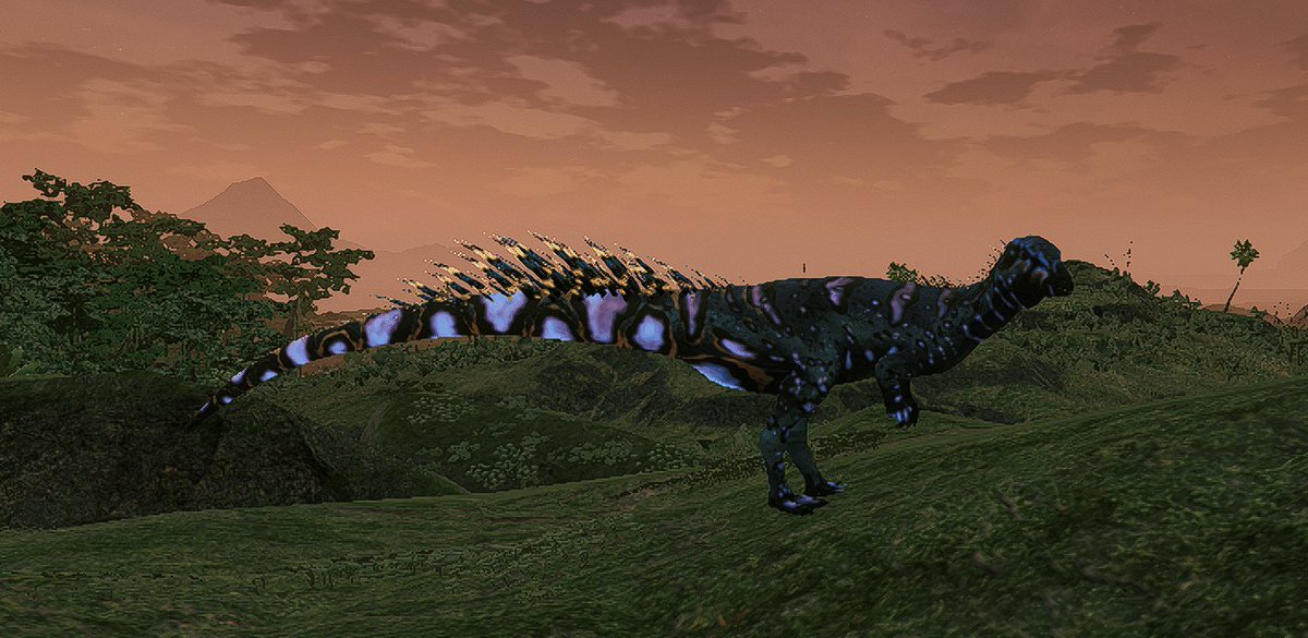 Raiah_Raiah's tweet image. I've got a brand new Ory that changes color depending on lighting conditions. Colorshift is a thing that happens when you have the same pattern twice on the same skin, and on Ory it can happen in the Quills and the Shimmer (Both glowy) patterns.

#BeastsofBermuda