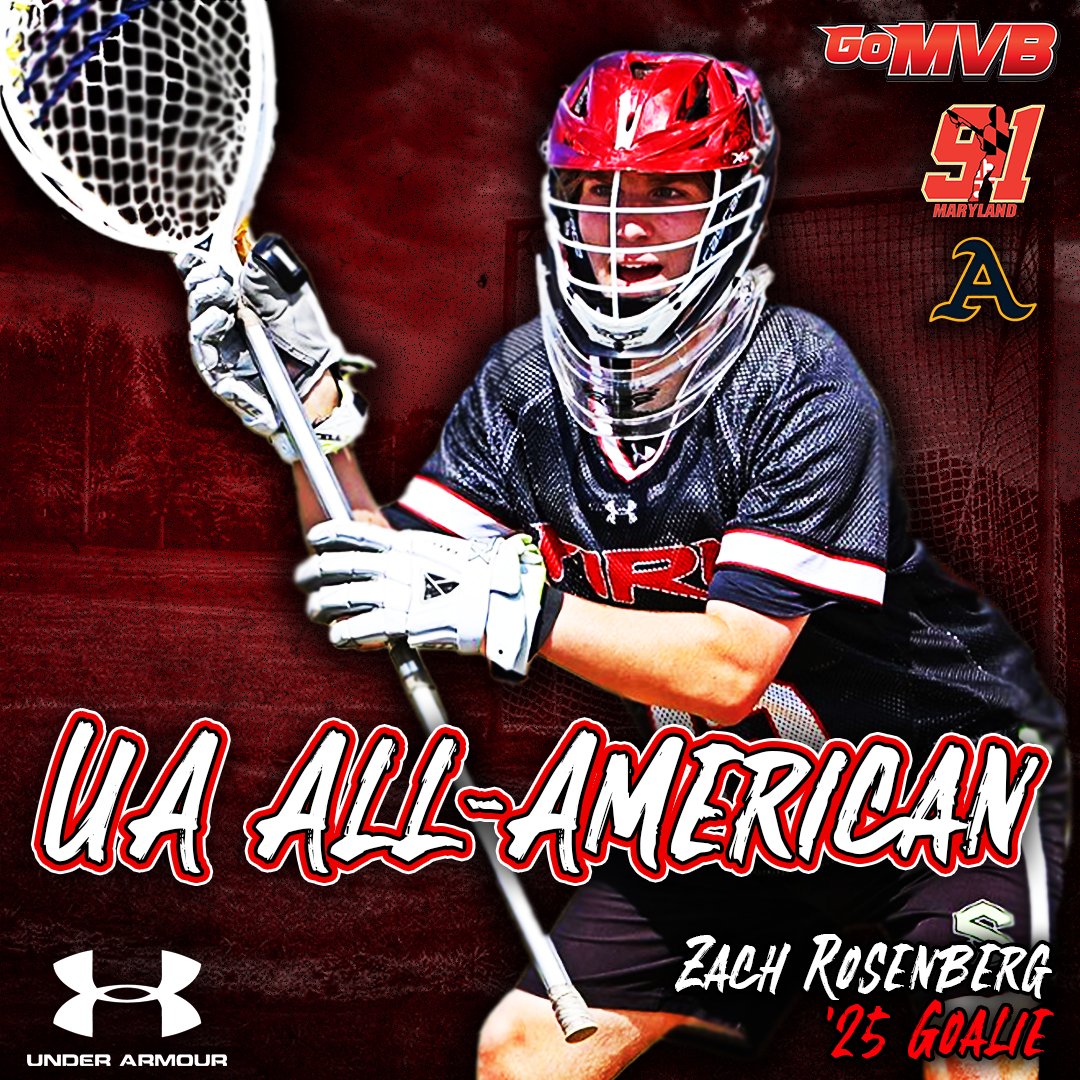 Congrats to '25 ZACH ROSENBERG on being named UA ALL-AMERICAN! Wtg! 

Follow: <a href="/zachrosenberg21/">Zach Rosenberg</a>
Info, Stats, Film and More: Gomvblax.com/zacharyrosenbe…
Coach Contact: Terry Crowley

#gomvb #highschoollacrosse #ncaalacrosse #collegerecruit #athlete