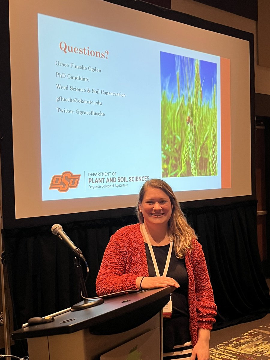 graceflusche's tweet photo. A true pleasure to attend my last #WSWS23 as a student and present my research on weed control benefits and soil response to sweep tillage! https://t.co/tNI8HCHBwe
