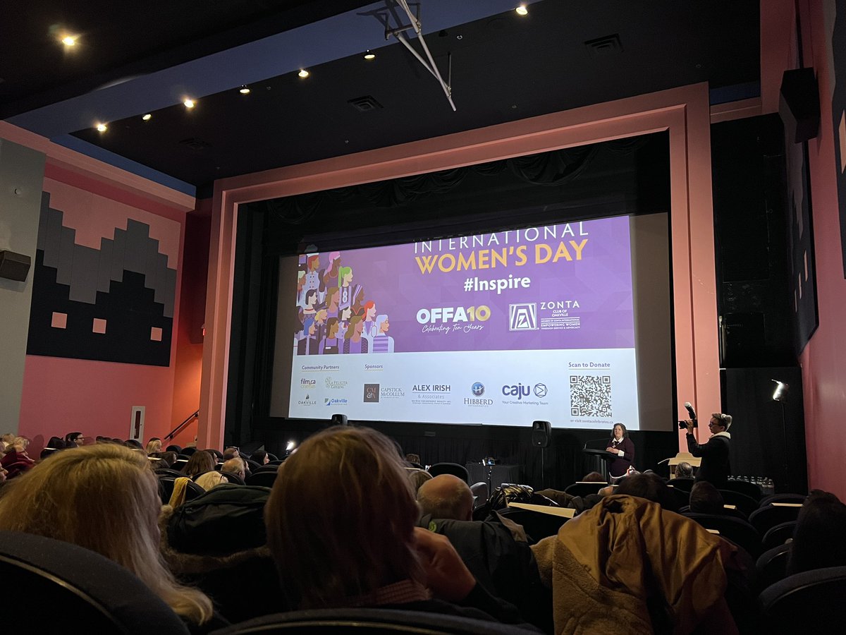 We are getting underway here at @FilmCaCinemas as we start our #InternationalWomenDay event with @ZontaOakville 

#embraceequity #filmfestival
