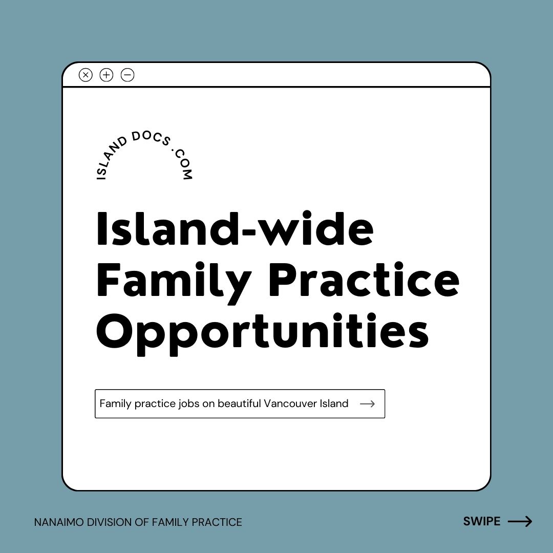 NanaimoDivision's tweet photo. Island-wide Family Practice Opportunities🏝️

Let Island Docs help find the right community for you!

🔗Link in bio. https://t.co/PDKWXJEJ3E