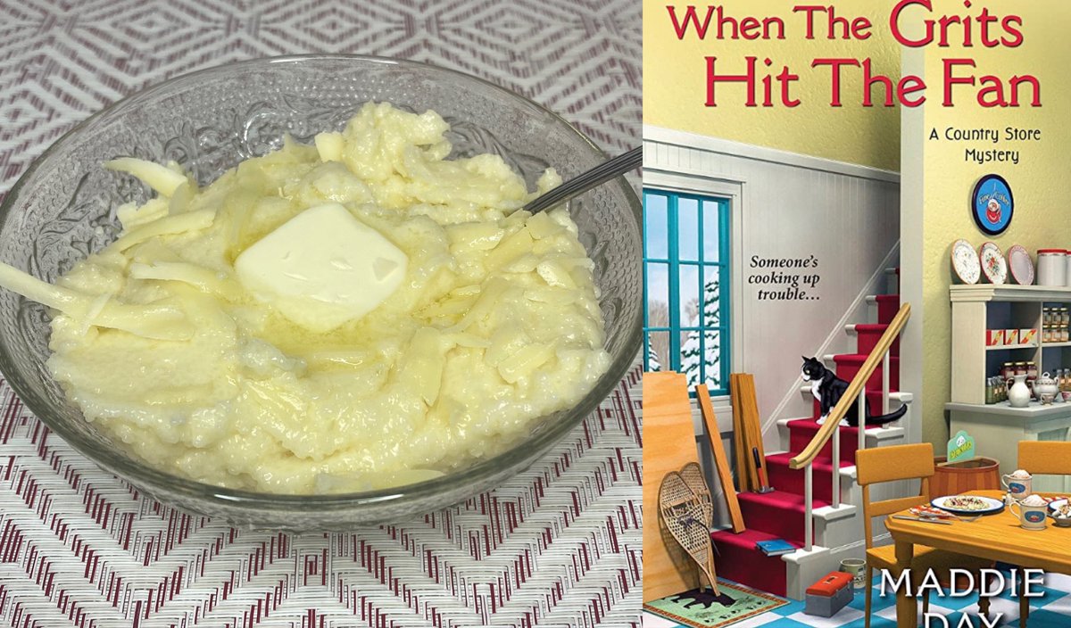 An icy cold #cozymystery that keeps you guessing and rich savory #cheesegrits for your #breakfast. #perfectpairings @edithmaxwell literarybaker.com/grits-with-che…