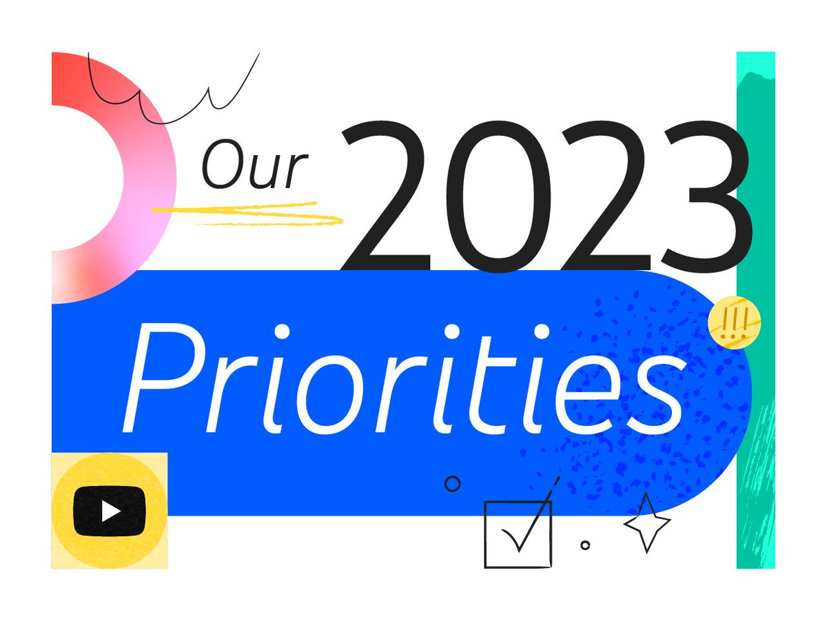 Today I’m giving an update on YouTube’s key priorities for 2023: supporting the success of creators, building for the YouTube of the future, and protecting the YouTube community. yt.be/4H9Xx 1/3