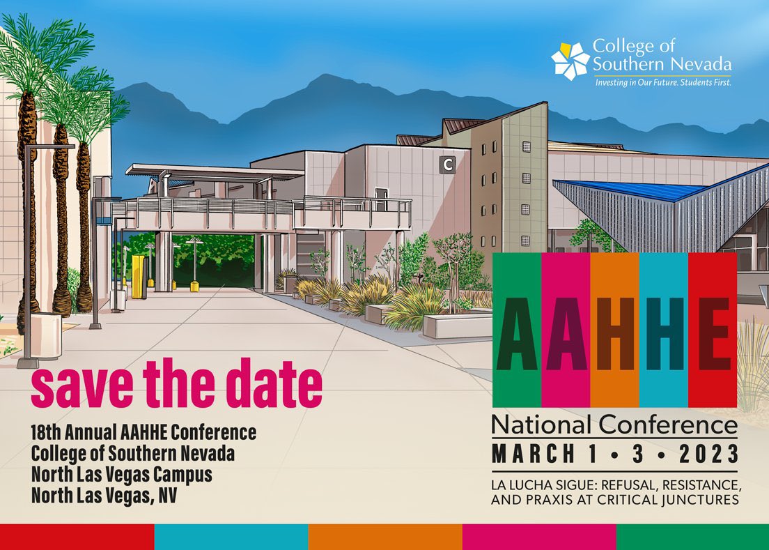 ExtraAdmin's tweet photo. Wonderful @AAHHEorg (American Association of Hispanics in Higher Ed) conference! 

So excited to be in this space of creating equity/access/diversity for Latinos in higher Ed. @EdithCabelloFdz @LuisPonjuanPhD @PatrickLValdez @magdamartinez 

TY @CSNCoyote @unlv 👩🏻‍🎓👩🏾‍🎓👨🏽‍🎓👨🏾‍🎓 https://t.co/vpwmdrbBd8