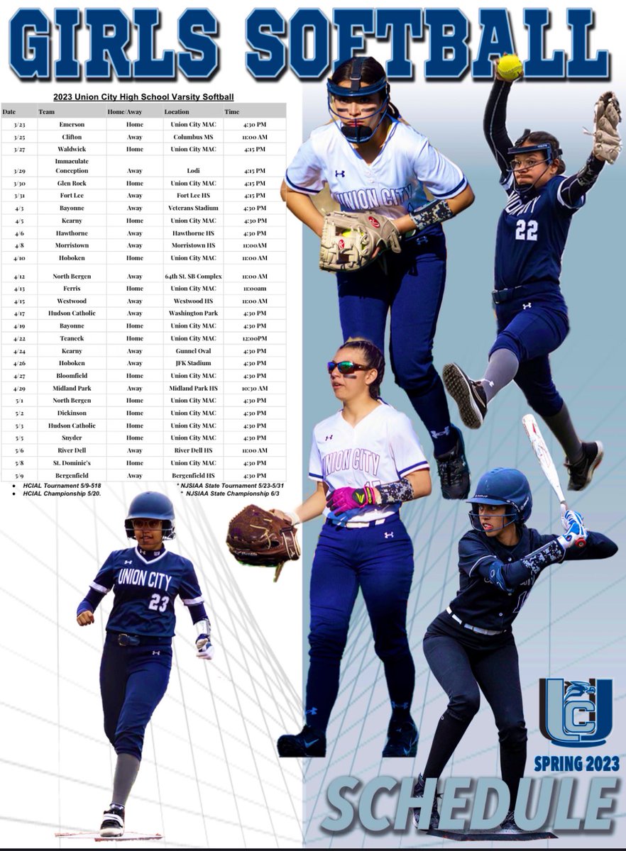 2️⃣0️⃣2️⃣3️⃣ SCHEDULE DROP
⬇️⬇️⬇️⬇️ 
Mark your calendars 🗓
#softball #hssoftball #njsoftball #unioncity #compete <a href="/HSSportsNJ/">NJ.com HS Sports</a> <a href="/HcialThe/">The_HCIAL</a>
