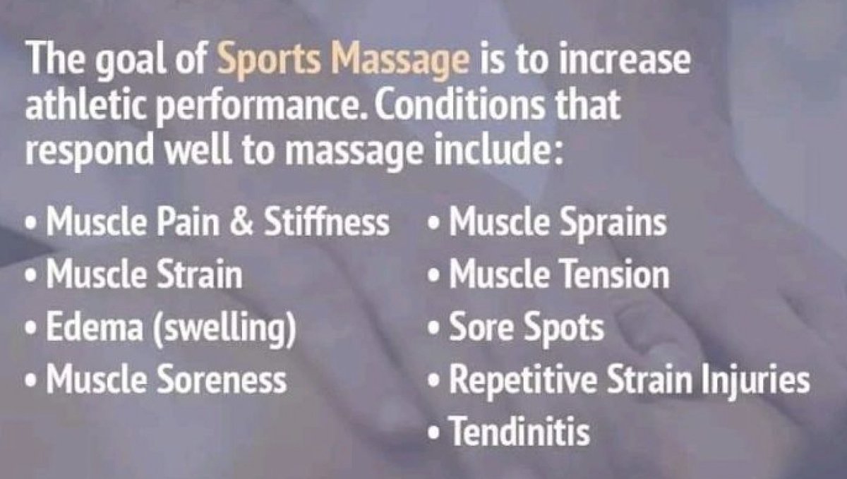 #sportsmassage #athletes 
#musclepain #musclestrain #edema #musclesoreness #musclesprains #muscletension 
#repetitivestraininjury #tendinitis