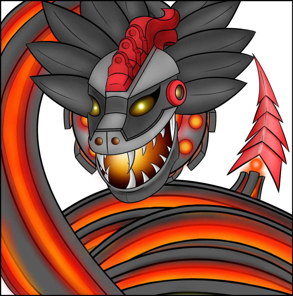 ConnorKJ26's tweet photo. When inspiration comes, you don't have to stop, this is it, Mecha-Quetzal. (And I already remembered, this is three years old, wow, time has passed) #redraw #originalcharacter #Dragon https://t.co/UEfz27Wfmt