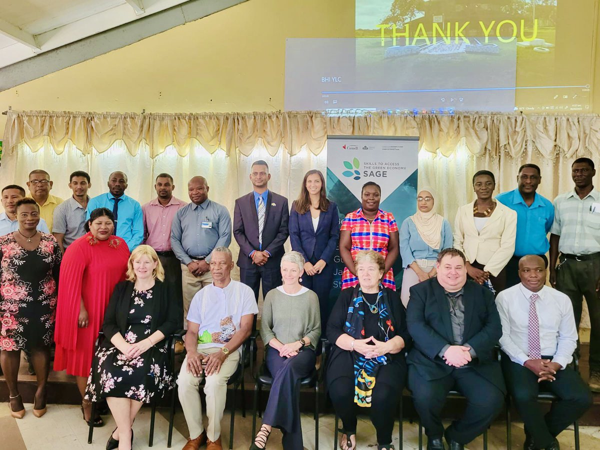 1/3 The High Commission recently launched the “Skills to Access the Green Economy” Project in Guyana 🇬🇾!

In partnership with @CICan_SAGE & the Ministry of Education, this project supports high demand technical vocational education & training in key economic sectors associated…