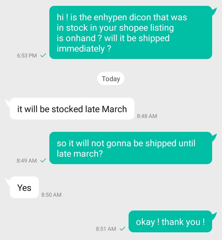 vibuyzi's tweet photo. [ #updateznisp ENHYPEN DICON PAHATI ]

hello ! i asked kpop merch if when are they gonna ship the dicon, and if their stocks was onhand, they informed me that they it will be stocked late march, the claimers patience will be much more appreciated ! https://t.co/v8pqVRYRqP