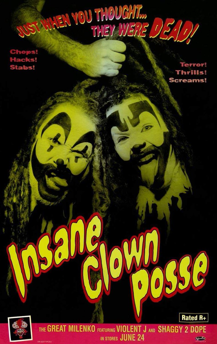 icp's tweet photo. "𝙅𝙪𝙨𝙩 𝙒𝙝𝙚𝙣 𝙔𝙤𝙪 𝙏𝙝𝙤𝙪𝙜𝙝𝙩 𝙏𝙝𝙚𝙮 𝙒𝙚𝙧𝙚 𝘿𝙚𝙖𝙙!"
#insaneclownposse #greatmilenko
#icp #shaggy2dope #violentj
#juggalo #juggalos #juggalette
#terror #thrills #screams https://t.co/QtJVscRBNb