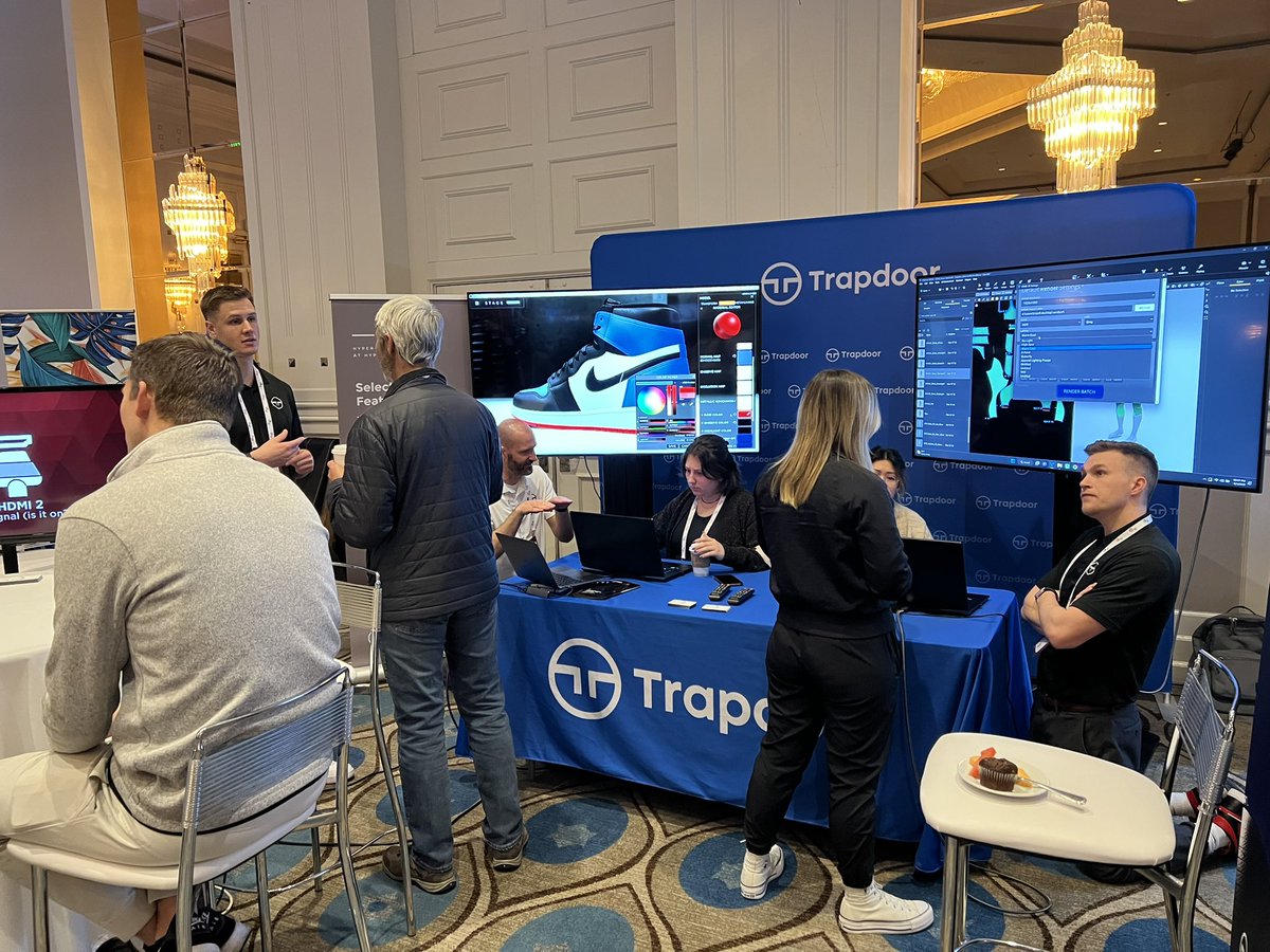 trapdoor_3D's tweet photo. That’s a wrap from day 2 of PI Apparel #LA23🌴

We kicked the day off with Barry Zundel speaking about the real-time revolution. Get ready 3D world, the real-time revolution is coming!

#3drendering #unrealengine5 #interactiveexperience #3dproductdesign #productdesign #browzwear https://t.co/ArqSU9CnDa