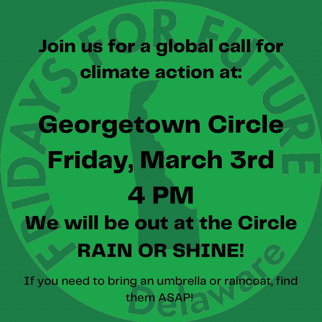 fffdelaware's tweet photo. We’ll be at the Georgetown Circle this Friday at 4 PM, bring a friend and an umbrella! https://t.co/LLpFuKeKnZ