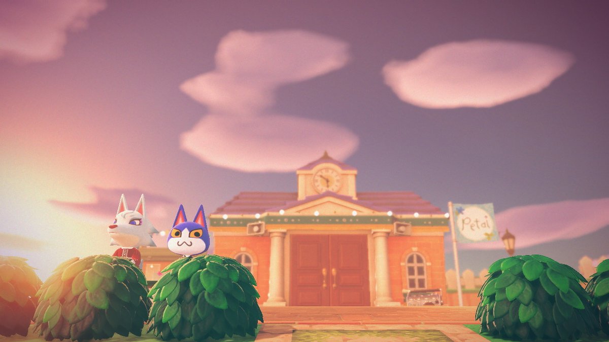 肉球がかわいいふたり🐾
#あつ森 
#ペタル島ログ