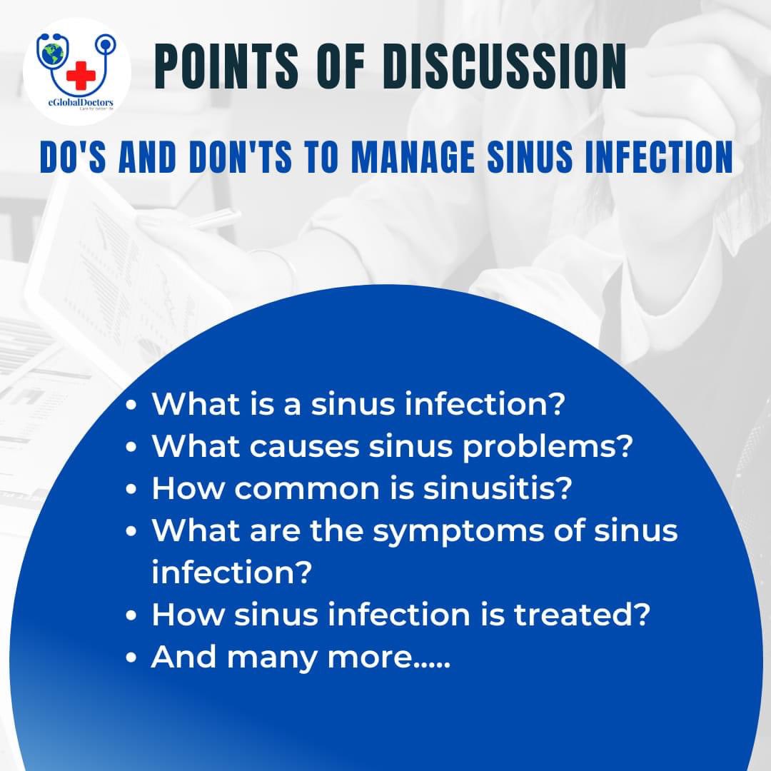 eglobaldoctors's tweet image. Get to know about do&apos;s and don&apos;ts to manage sinus infection with our medical expert Dr. Jyoti Manekar and host RJ kunjan.
.
.
.
.
.
#sinus #sinusinfection #sinusproblems #sinuscauses #sinussymptoms #sinustreatment #sinusmanagement #healthcare #livesession #livewebinar #instalive