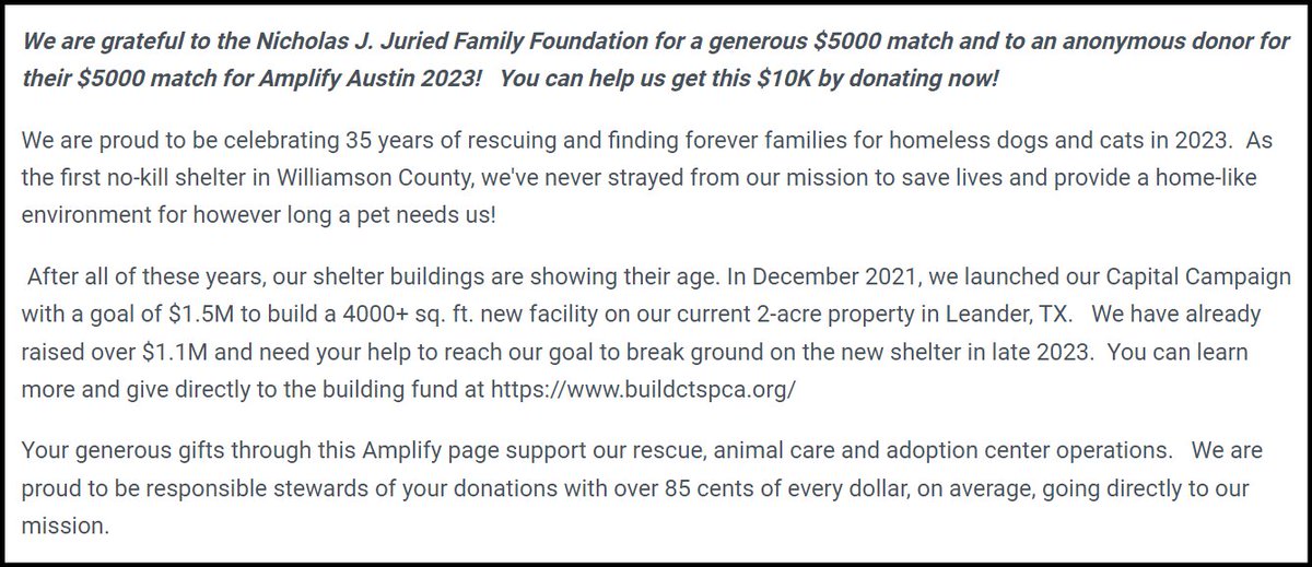 Here's how you can help our shelter during #AmplfyATX. Every donation helps our shelter and shelter pets. Thank you!

amplifyatx.org/organizations/…