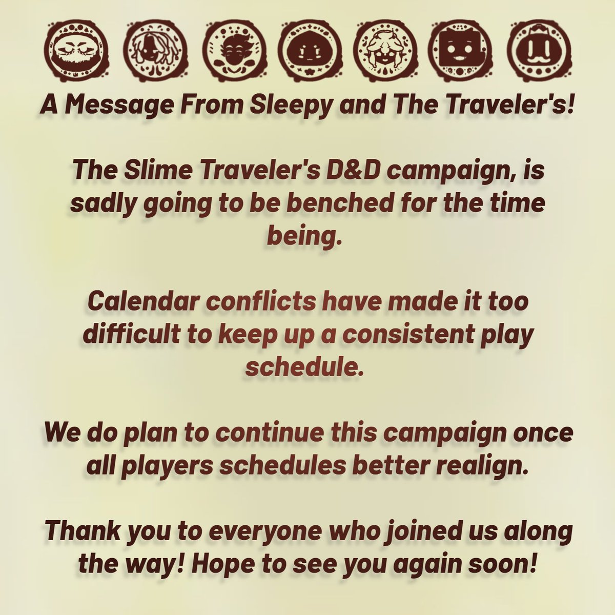 Sleepy_T_S_King's tweet photo. We wish everyone who supported us along this venture the greatest thanks, we will not say Goodbye, but instead how about.... "See ya later" 🫶 https://t.co/U7CF6rgyaT
