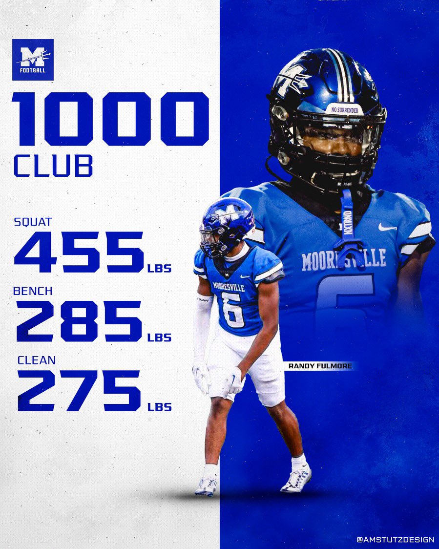 MAX WEEK!
455 Squat, 285 bench, and 275 clean verified by <a href="/CoachZMayo/">Zach Mayo</a> 
175 body weight
<a href="/CoachNixon71/">Joe Nixon</a> <a href="/phaberkamp/">Patrick Haberkamp</a> 
<a href="/Mooresville_FB/">Mooresville Football</a> <a href="/Gm4Sports/">Greater Metro 4 Conference</a> <a href="/pepman704/">Matt Morrow</a> <a href="/ryanamstutz13/">Ryan Amstutz</a>