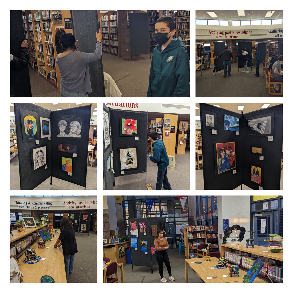 Art club working hard setting up the Big Art Day Student Showcase. Come out and support our Trailblazing Artists tomorrow. #Bigartday23 #TeamSISD #SISDFineArts #BlazerNation