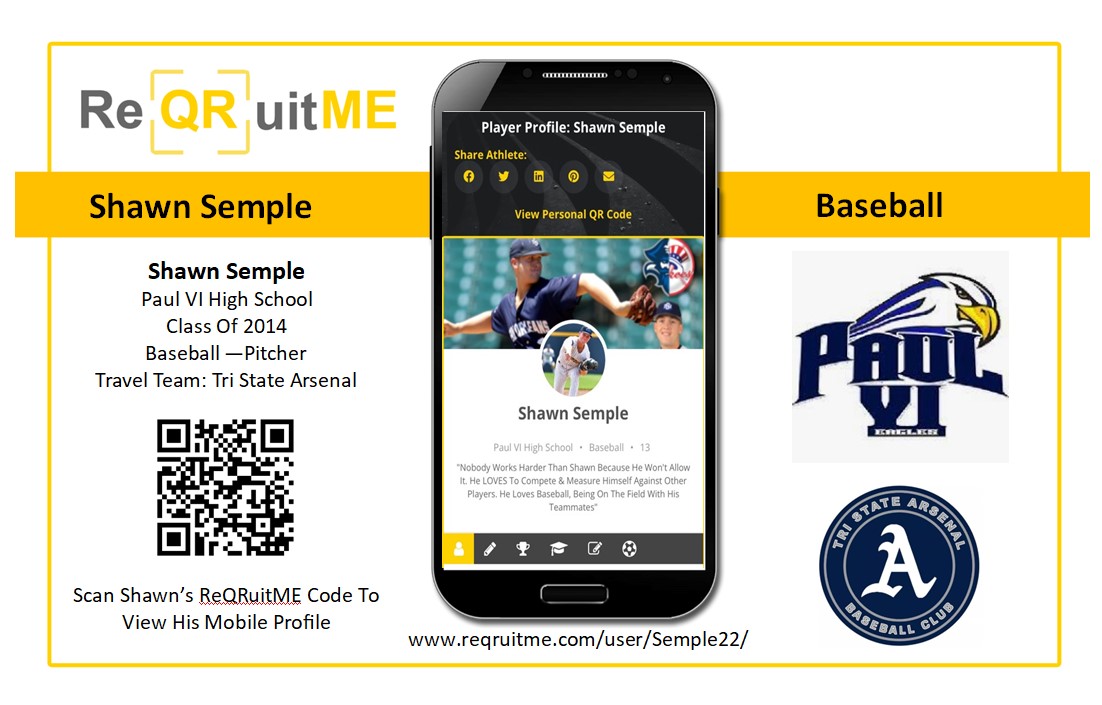 ReQRuitme's tweet photo. #ScanME 
High School Athletes Create UR Own #Mobile Application With #ReQRuitME Technology &amp; Put UR Info Into The "HANDS" Of College Coaches INSTANTLY &amp; EASILY! 
https://t.co/F966yMpXH7
#Baseball #Football #Softball #Lacrosse #Basketball #Track #Tennis #Hockey #MLB #NFL #NBA https://t.co/BkP7gkW5Mu