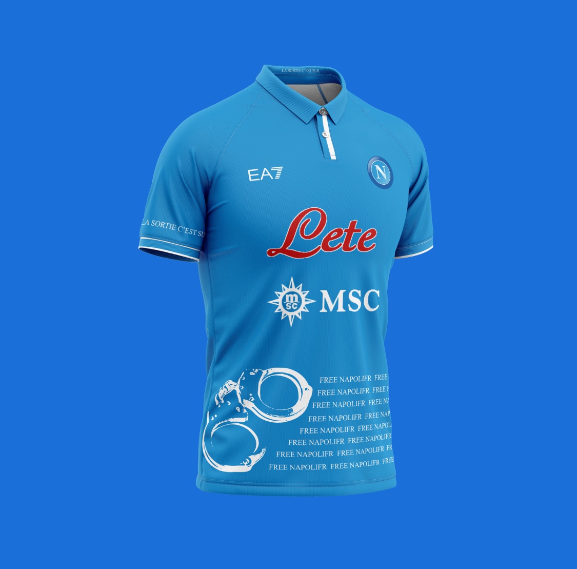 dybalix_'s tweet photo. 🚨 OFFICIEL ! Après son maillot spécial Saint Valentin, son maillot spécial Halloween et son maillot spécial Noël, le Napoli dévoile son nouveau maillot en hommage au CM de son compte Fan France qui est actuellement derrière les barreaux à Fleury Mérogis ! 

📸 @sscnapoli https://t.co/uqHeSHUFEa