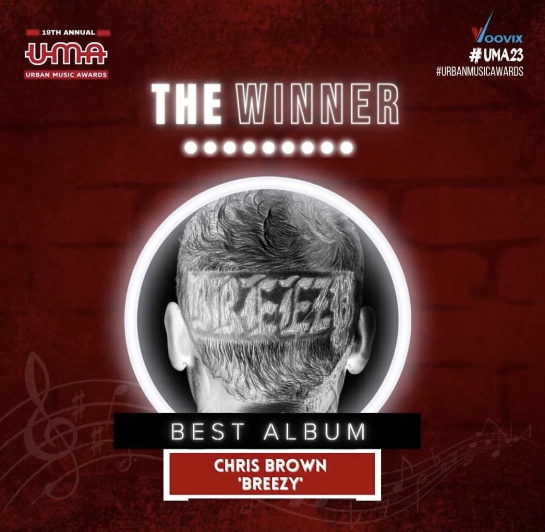 Chris Brown’s ‘Breezy’ wins best album at this years Urban Music Awards.