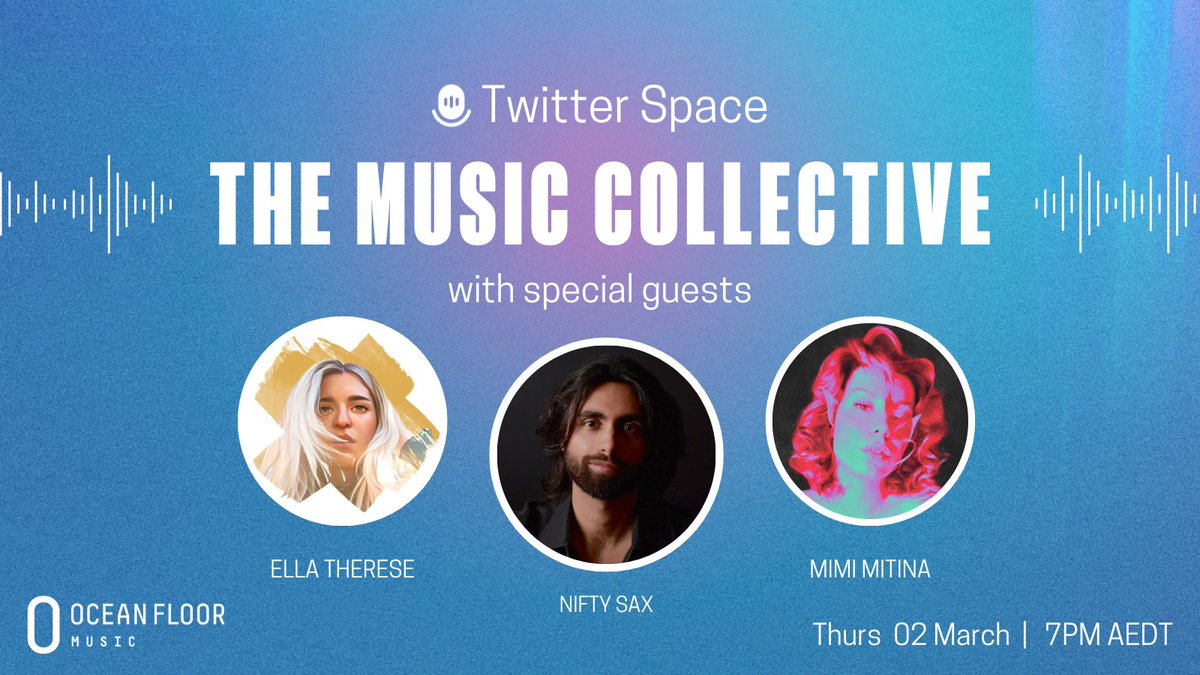 massive.fan (@massivefanhq) on Twitter photo We can't wait to host <a href="/ellatherese_/">Ella Therese</a>, <a href="/NiftySax/">NiftySax</a> & <a href="/mimimusics/">Mimi Mitina</a> this afternoon!
We'll be diving into underground music communities and how they're growing in popularity.
Set your reminder now: x.com/i/spaces/1lDxL… We can't wait to host <a href="/ellatherese_/">Ella Therese</a>, <a href="/NiftySax/">NiftySax</a> & <a href="/mimimusics/">Mimi Mitina</a> this afternoon!
We'll be diving into underground music communities and how they're growing in popularity.
Set your reminder now: x.com/i/spaces/1lDxL…