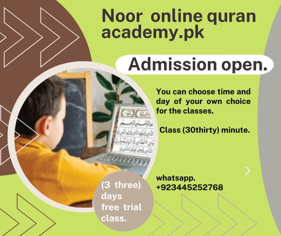 Asslamualikum Every One Welcome To Online quran Class... we Have A Qualified And Expert Quran Teachers To Teach Yuo Holy Quran..IF You Want To Learn Holy Quran. SO Please contact WhatsApp +923445252768 .