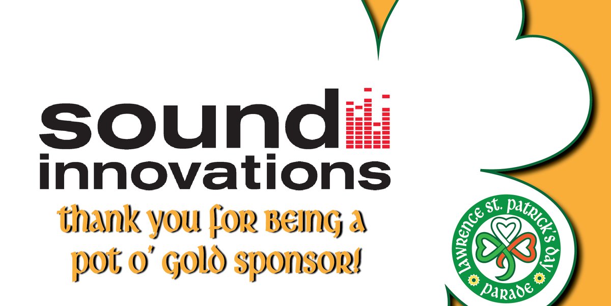 Thank you, Sound Innovations for your support of the 2023 Lawrence St. Patrick's Day Parade Committee and our beneficiaries Cantemos Youth Chorale, <a href="/OConnellRanch/">O’Connell Youth Ranch</a> &amp; <a href="/SunriseProjKS/">SunriseProject</a>.