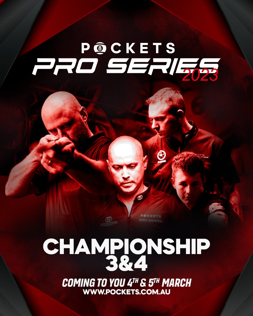 This Saturday &amp; Sunday Oceania's Pros take to the big stage once again for the Topsport Pockets Pro Series Championships 3 &amp; 4 🎱

Doors open 10am both days 🥳
FREE ENTRY 😋
Or catch all the live action at pockets.com.au