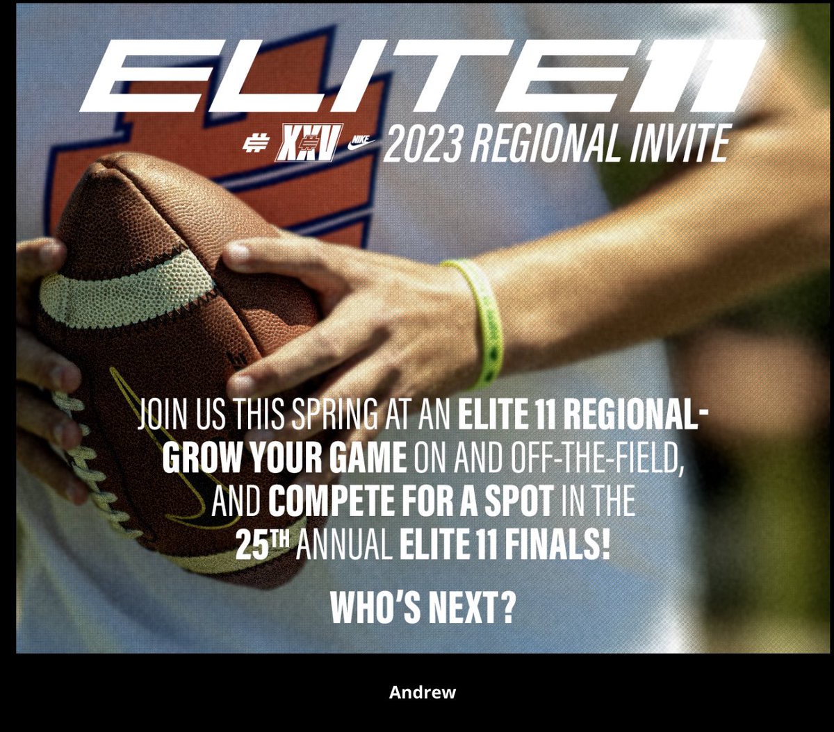 Andrew โDeuceโ Knight II (@andrewknight26) on Twitter photo Thank you!! <a href="/Stumpf_Brian/">Brian Stumpf</a> for the invite to the Elite 11 Regionals. #EliteXXV Iโm grateful for this opportunity. I will see you soon! <a href="/SHSTitansfball/">Sterling Heights Stevenson Titan Football</a> <a href="/YoungGoGettersi/">Young GO GETTERS</a> <a href="/DNAPerform/">DNA Performance</a> <a href="/RisingStars6/">Rising Stars Academy</a> <a href="/TheD_Zone/">The D Zone</a> <a href="/devingardnerXCI/">Devin GARDNER</a> <a href="/AllenTrieu/">Allen Trieu</a> <a href="/On3sports/">On3</a> <a href="/QBHitList/">QBHitList.com</a> Thank you!! <a href="/Stumpf_Brian/">Brian Stumpf</a> for the invite to the Elite 11 Regionals. #EliteXXV Iโm grateful for this opportunity. I will see you soon! <a href="/SHSTitansfball/">Sterling Heights Stevenson Titan Football</a> <a href="/YoungGoGettersi/">Young GO GETTERS</a> <a href="/DNAPerform/">DNA Performance</a> <a href="/RisingStars6/">Rising Stars Academy</a> <a href="/TheD_Zone/">The D Zone</a> <a href="/devingardnerXCI/">Devin GARDNER</a> <a href="/AllenTrieu/">Allen Trieu</a> <a href="/On3sports/">On3</a> <a href="/QBHitList/">QBHitList.com</a>