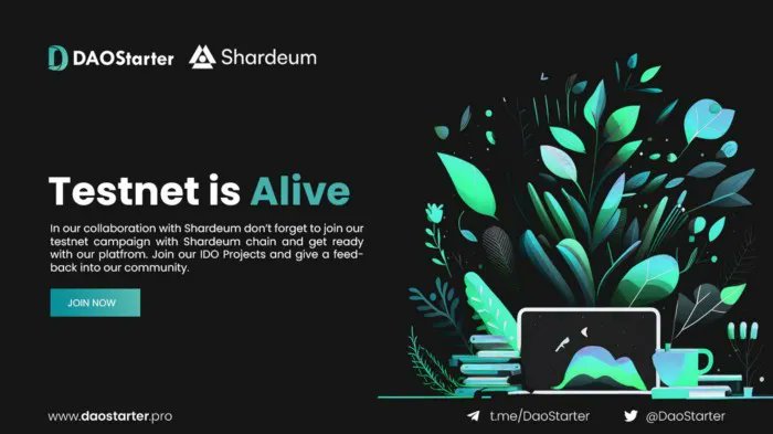 Kickstart your Web3 Journey with <a href="/shardeum/">Shardeum</a>!🚀🚀

Join the test party! 💥💥

Only 2 steps to mint DAOStarter Proprietary Test limited NFT:
1. Finish tasks on Galxe at first: galxe.com/DAOStarter/cam…

2. The manual of betatest on DAOStarter is as follow:
medium.com/@DAOStarter/da…