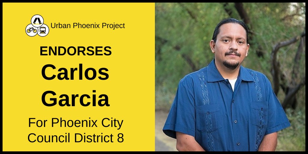 When you cast your vote in District 8's Council race, cast it for @CarlosforPhx! Your mail in ballot should go back by March 7th or visit a vote center by March 14th to cast your vote for Carlos who shows up in our neighborhoods &amp; supports affordable housing &amp; complete streets.
