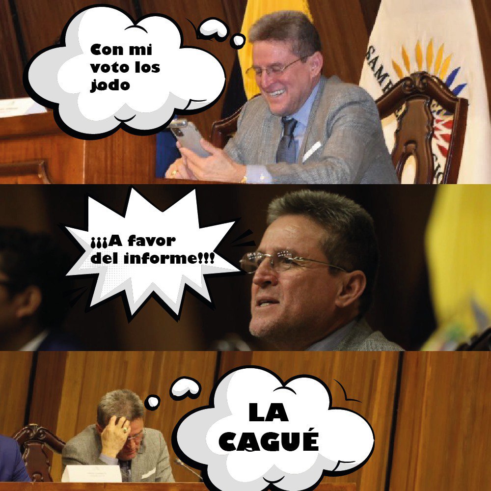 EduardoMuyulema's tweet photo. 💥 Si ve presidente Guillermo Lasso? Por un simple desayuno, Gruber "El Judas" Zambrano vota a favor del informe que recomienda llevarle a Juicio Político. 😂😂😂
#Selechispoteo #Chendo
#Fake #meme #AdiosLasso ? https://t.co/IX0U3pS9BO