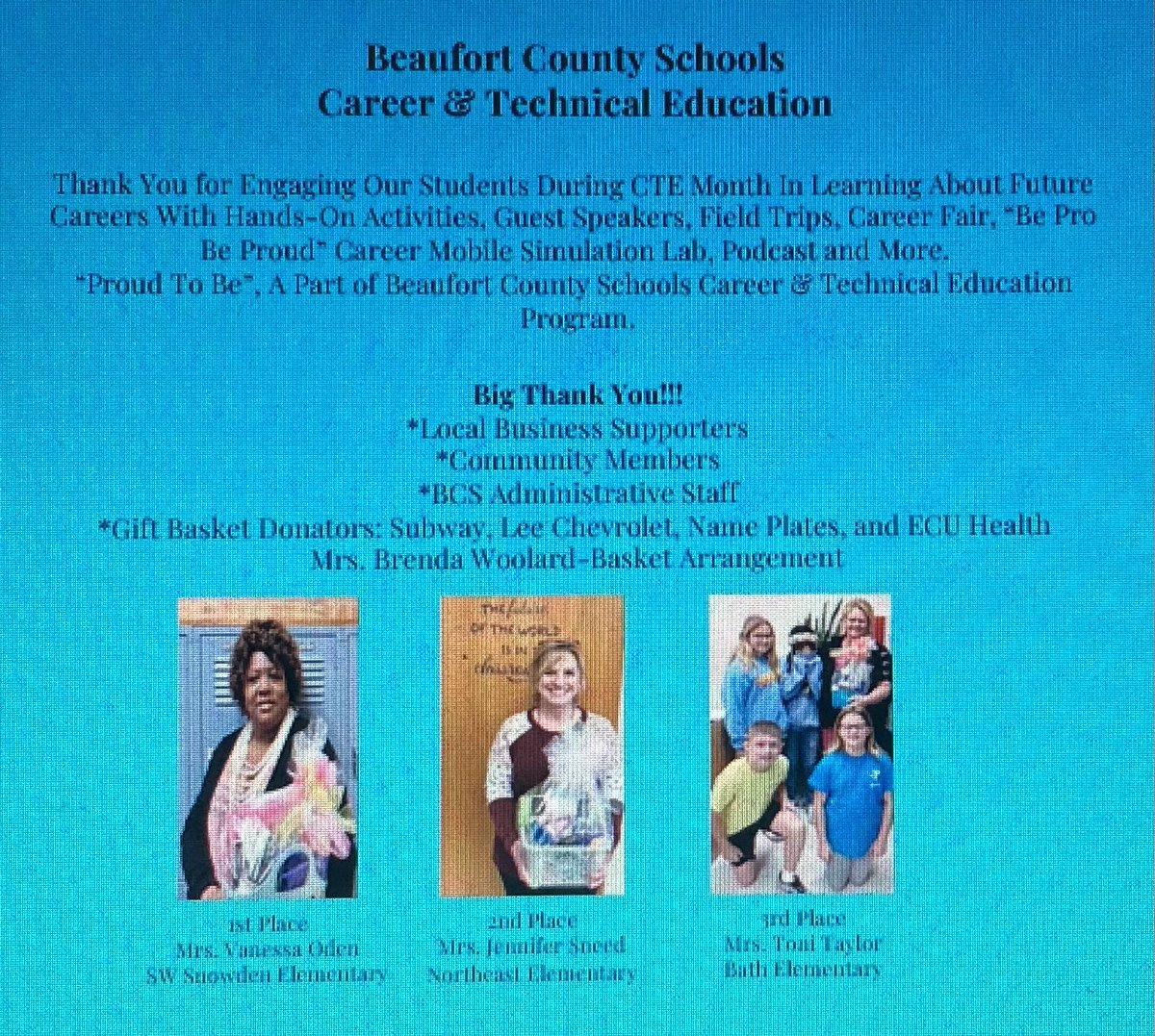 Thank you everyone for making CTE month rewarding for our students ⁦<a href="/BeaufortCoSchNC/">Beaufort County Schools</a>⁩ ⁦<a href="/CTEforNC/">NC Career and Technical Education</a>⁩