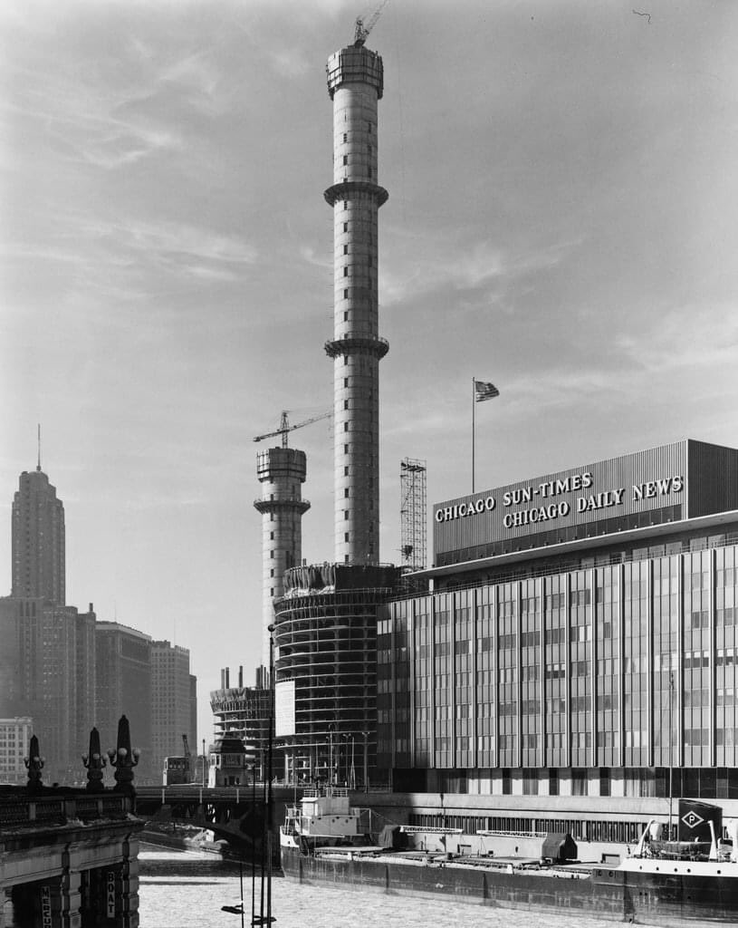 Marina Towers in progress, 1962.