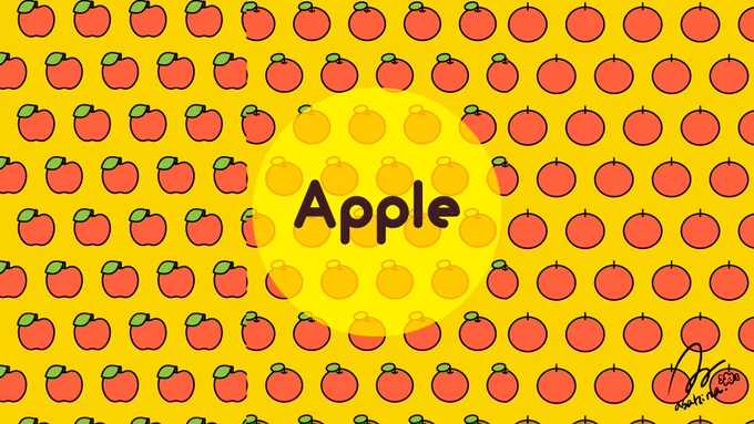 Illustrator iPad版は関係ない事もないのですが私がイラストを描く時、例えば「りんごはどこまで単純化させて大丈夫なのか」を無意識のうちに探っています。とはいえ究極に単純化してもAppleと書いておけば、大体の人はそれをリンゴと認識してくれるだろうという希望的観測もありますふへへ 