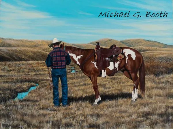GlacierArtist's tweet photo. https://t.co/n8c7XyEPR4
"Bridling the Sorrel Paint," is Michael Booth's signed and numbered unframed Giclée canvas of a painting from his horse series. Canvas size 18″ by 24″ is $430. See more at https://t.co/UP4rgyBwzM⠀⠀⠀⠀
#MichaelBooth #theglacierartist #Horseart https://t.co/DbWyADEyOj