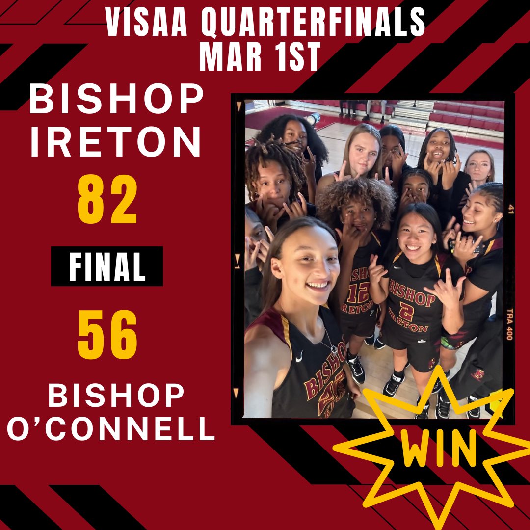 Nice win tonight Lady Cardinals. On to the VISAA semifinals. See you in Richmond!
