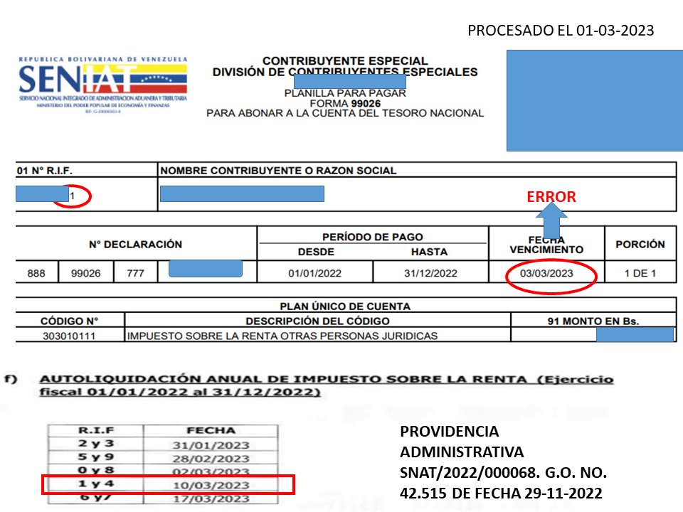 SusanaApostol's tweet photo. No lo dejes para última hora...por cierto la orden de pago para los rif que terminan en  1 indica que vence el 3/3/2023 y el calendario publicado SNAT/2022/000068 indica que el plazo para declarar y pagar vence el 10/10/2023. Si estamos claros y documentados 
#NOPASANADA https://t.co/mva4GtnLpx