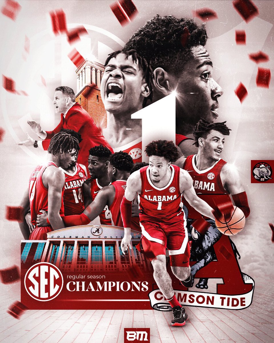 Alabama is your SEC Regular Season Champions! 

#RollTide | #BlueCollarBasketball