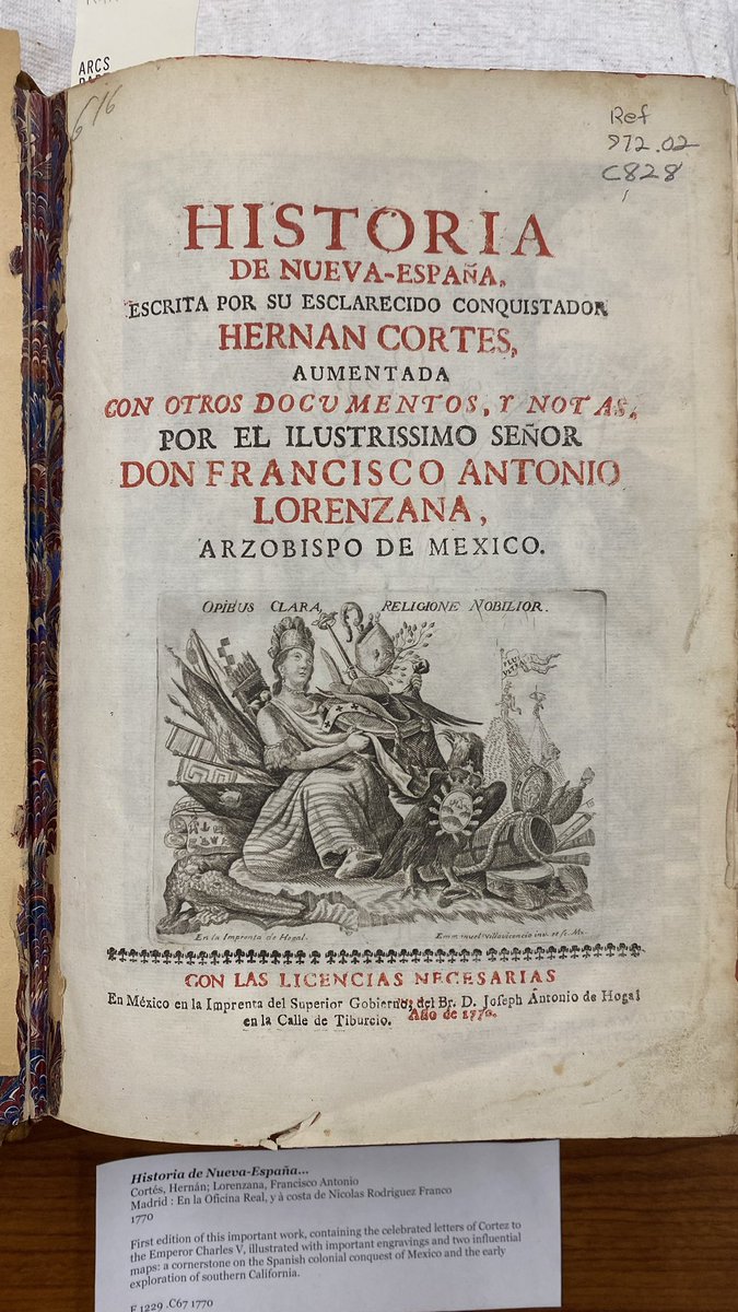 ruqdaniel's tweet photo. Hoy revisando la maravillosa sala de libros raros de @uOttawa. Hay manuscritos del siglo XVI y ediciones increíbles como esta del XVIII, una reedición de las cartas de relación de Cortés 🤓 https://t.co/xLQWO7f8iW