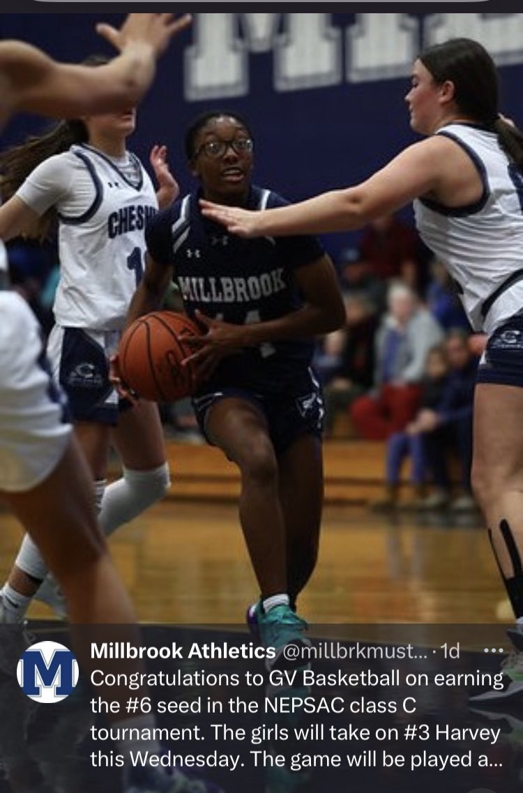 Congratulations to the Millbrook Girls Varsity basketball team on their win over Harvey!! Beating the #3 seed. Semifinals here we come!!! LET’S GO MUSTANGS!!!! Congratulations to our ALLSTARS Jess, Challe and Norah can’t wait to see the Allstar game on Sunday🏀🏀🏀🏀